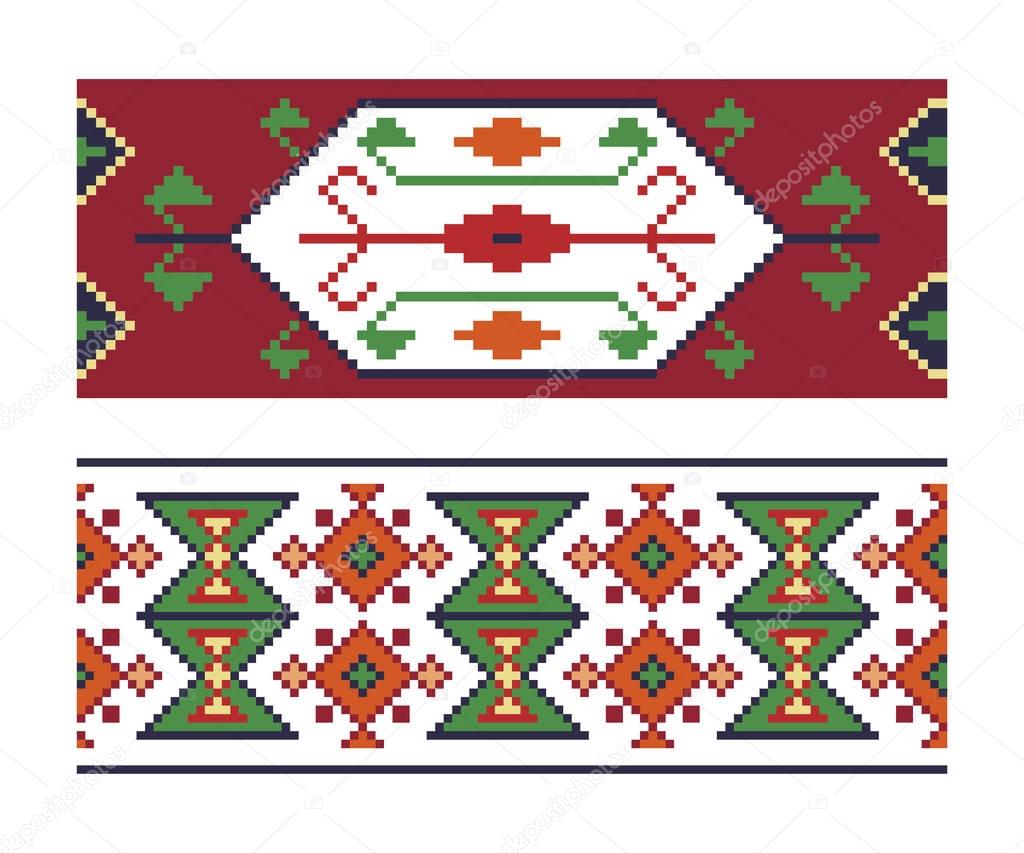 Ethnic Ukrainian seamless patterns