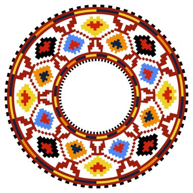 Round traditional Ukrainian ornament clipart