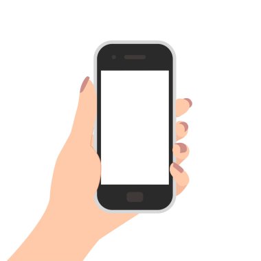 beyaz kadının elinde Smartphone