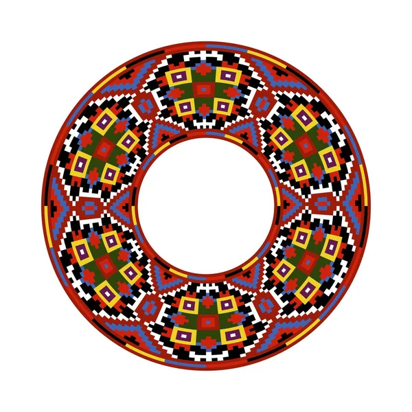 Round traditional Ukrainian ornament — Stock Vector