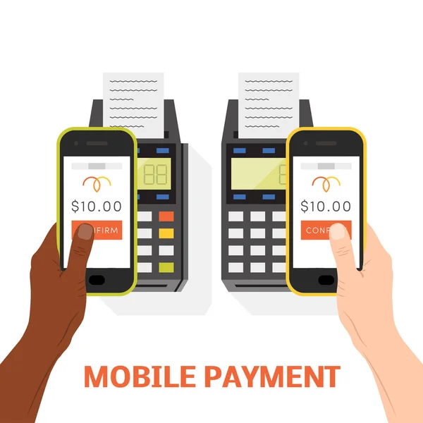 NFC Concepto de pago móvil — Vector de stock