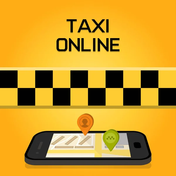 Concetto di servizio online taxi — Vettoriale Stock