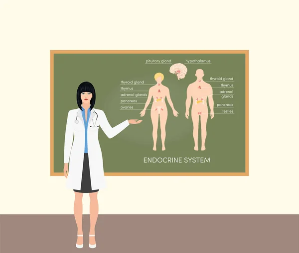 Feminino ensino médico caucasiano —  Vetores de Stock