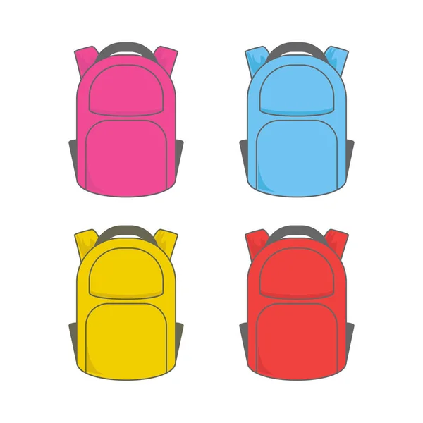 Set of school backpacks — Stock Vector