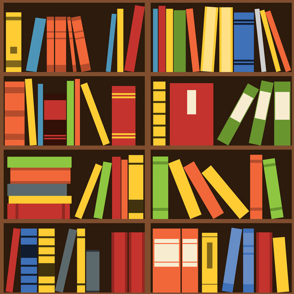 Bookshelves seamless background