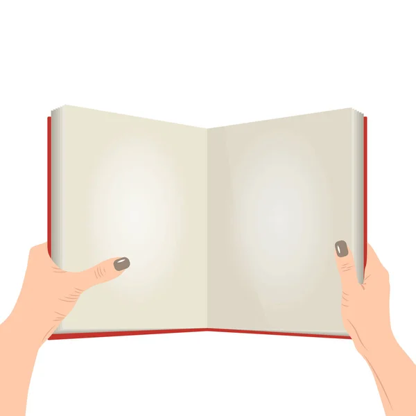 Öppna bok med tomma sidor — Stock vektor