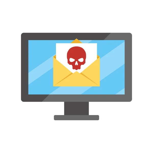 Mensaje con virus o spam — Vector de stock