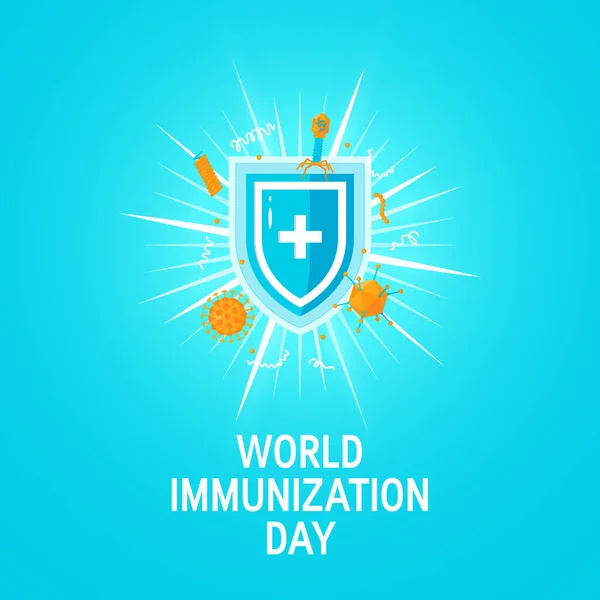 Világ immunizációs nap koncepció, vektor lapos stílus — Stock Vector