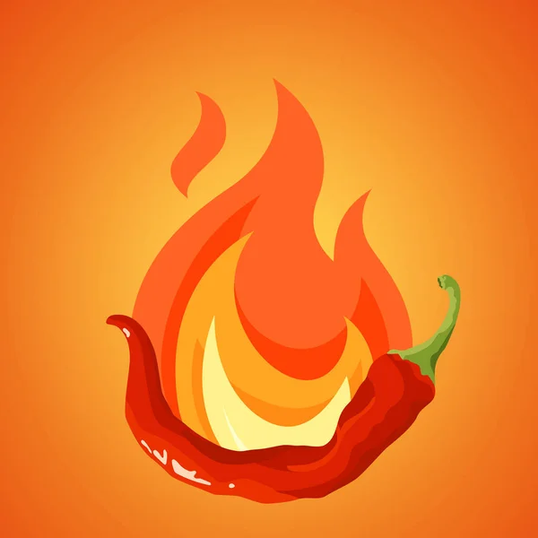 Chili pepper icon in flat style, vector — ストックベクタ