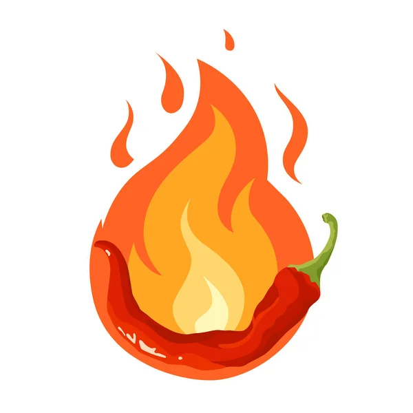 Chili pepper icon in flat style, vector — ストックベクタ