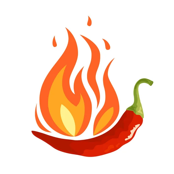 Chili pepper icon in flat style, vector — ストックベクタ