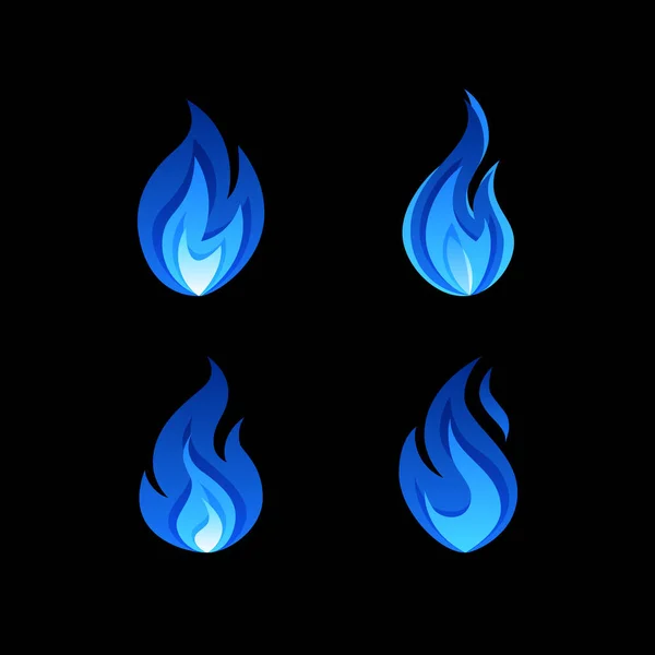 Gas fire flame, vector illustration in flat style — Stock Vector