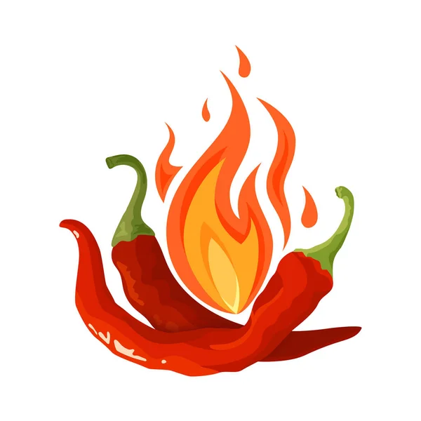 Chili pepper icon in flat style, vector — ストックベクタ