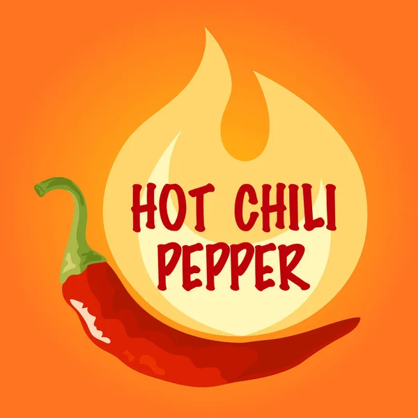 Chili pepper icon in flat style, vector — ストックベクタ
