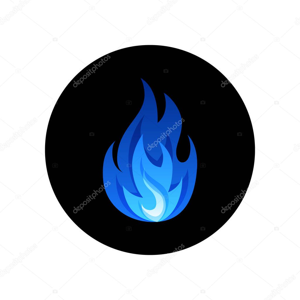 Gas fire flame, vector illustration in flat style