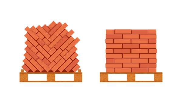 Iconos de paletas de ladrillo vectorial en estilo plano — Archivo Imágenes Vectoriales