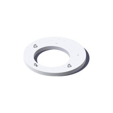 Düz biçimli beton halka simgesi, vektör