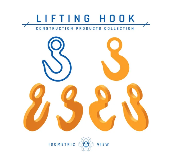 Lifting hook concept, vector in isometric style — Stock Vector
