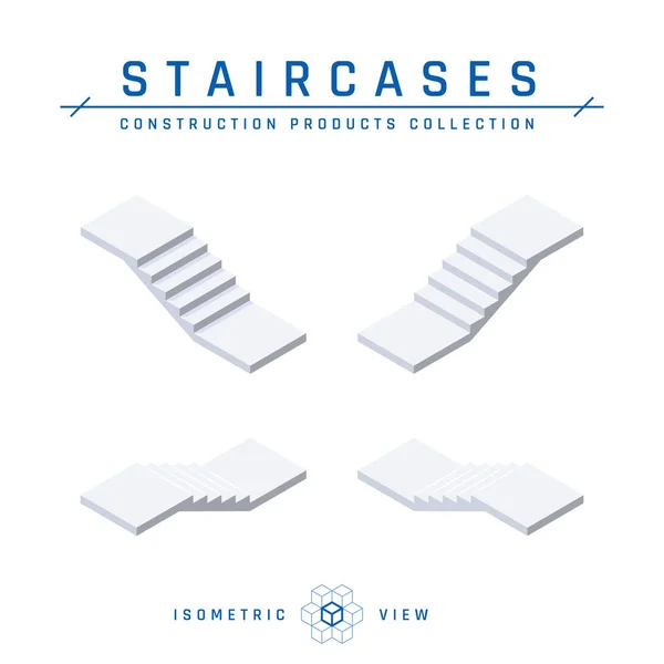 Staircases, top view, vector in isometric style — Stock Vector