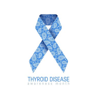 Tiroid farkındalığı desenli kurdele düz stil