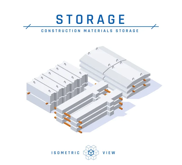 Concrete storage in isometric view, vector icon — Stock Vector