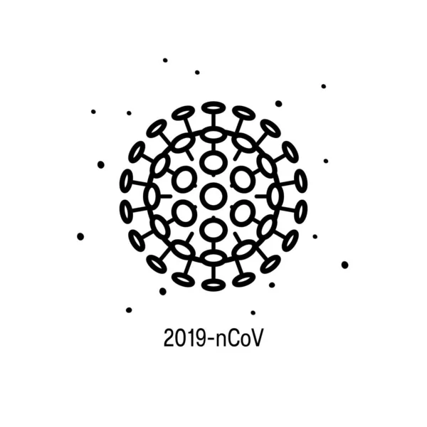 Wuhan 2019-ncov ikona v plochém stylu, vektor — Stockový vektor