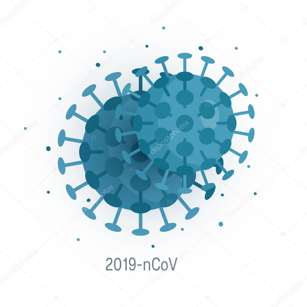 Wuhan 2019-nCoV icon in flat style, vector
