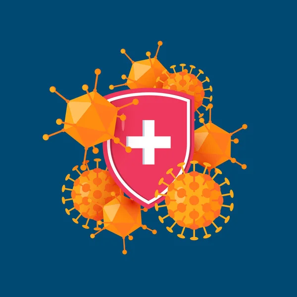 Symbol des Immunsystems im flachen Stil, Vektor — Stockvektor