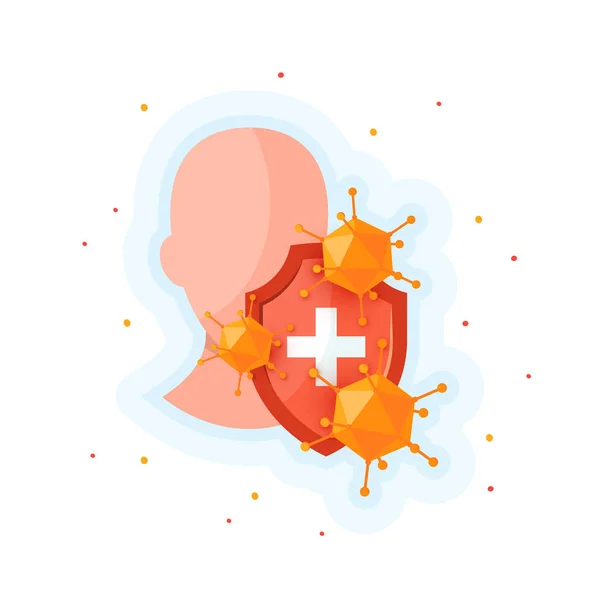 Icona del sistema immunitario in stile cartone animato, vettore — Vettoriale Stock