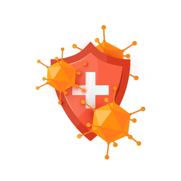 Immune system icon in cartoon style, vector Stock Vector