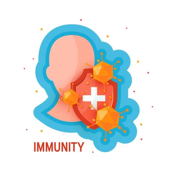 Ícone do sistema imunológico em estilo cartoon, vetor — Vetor de Stock