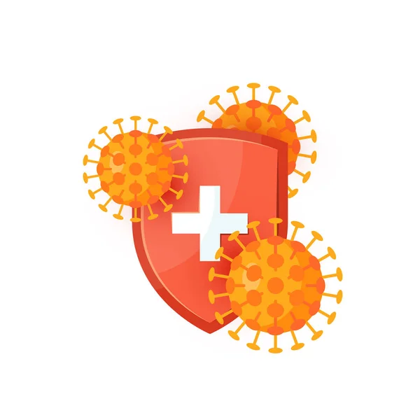 Icona del sistema immunitario in stile piatto, vettore Illustrazione Stock