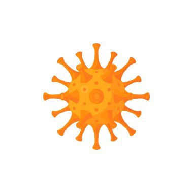 Çizgi film tarzı, vektör şeklinde Corona virüs simgesi