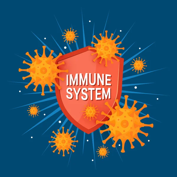 Immuunsysteem pictogram in tekenfilm stijl, vector — Stockvector