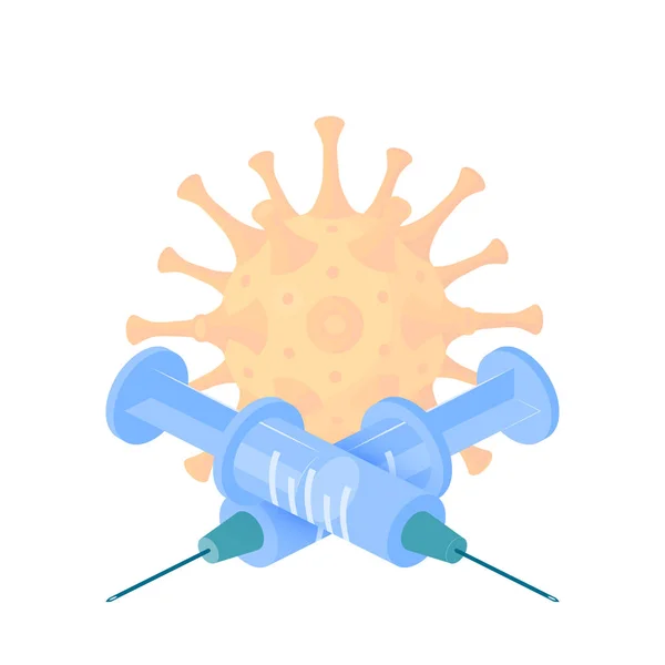 Concepto de vacuna isométrica, vector en estilo de dibujos animados — Vector de stock