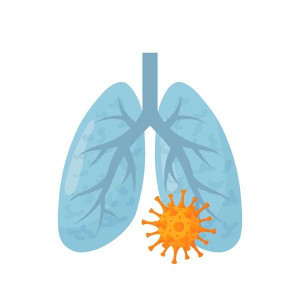 Conceito de doença pulmonar em estilo cartoon, vetor —  Vetores de Stock