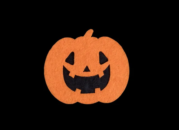 Bright scary pumpkin decoration isolated on black background — Stock Photo, Image