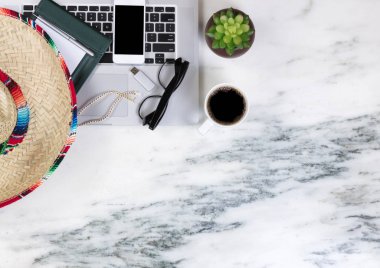 Cinco de Mayo tatil kutlaması mermer masaüstü ayarları çalışma