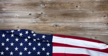 Rustik ahşap tahta arka plan bez ABD bayrağı 