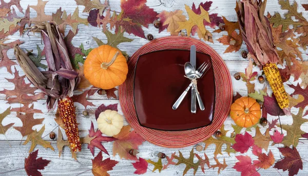 Thanksgiving Traditional Dinner Setting Background — Stock Photo, Image