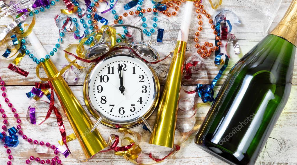 Close up of clock showing Midnight for Celebration of New Year H