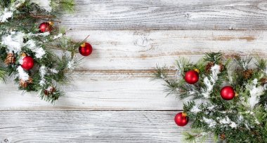 Koniler ve kar için tatil deniz ile Noel kaba köknar ağacı