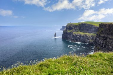 İrlanda 'nın Clare ilçesindeki Moher Kayalıkları manzarası