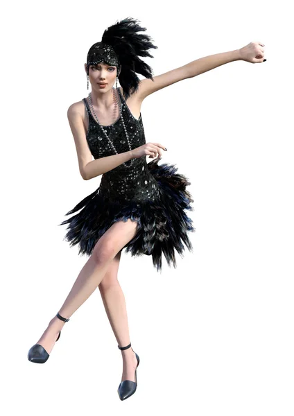 3D rendering Flapper danza — Foto Stock