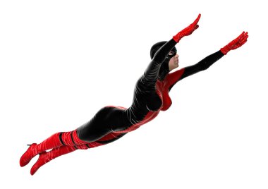 3D render kadın süper kahraman üzerinde beyaz