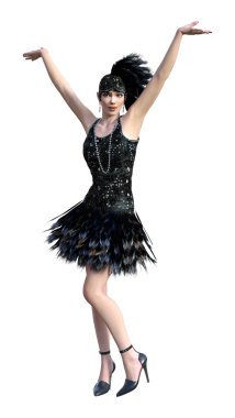 Beyaz dans 3d render sineklik