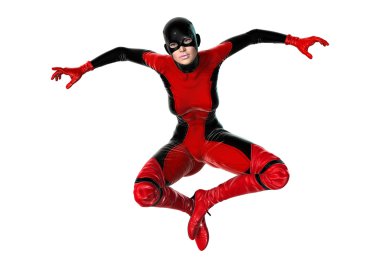 3D render kadın süper kahraman üzerinde beyaz