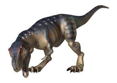 3D render dinozor Tyrannosaurus beyaz
