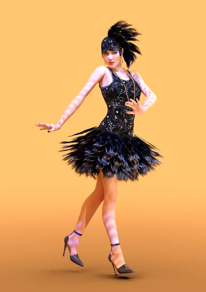 3D Rendering Flapper tanzen — Stockfoto
