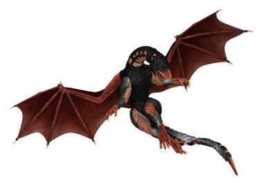 3D render fantezi Dragon beyaz